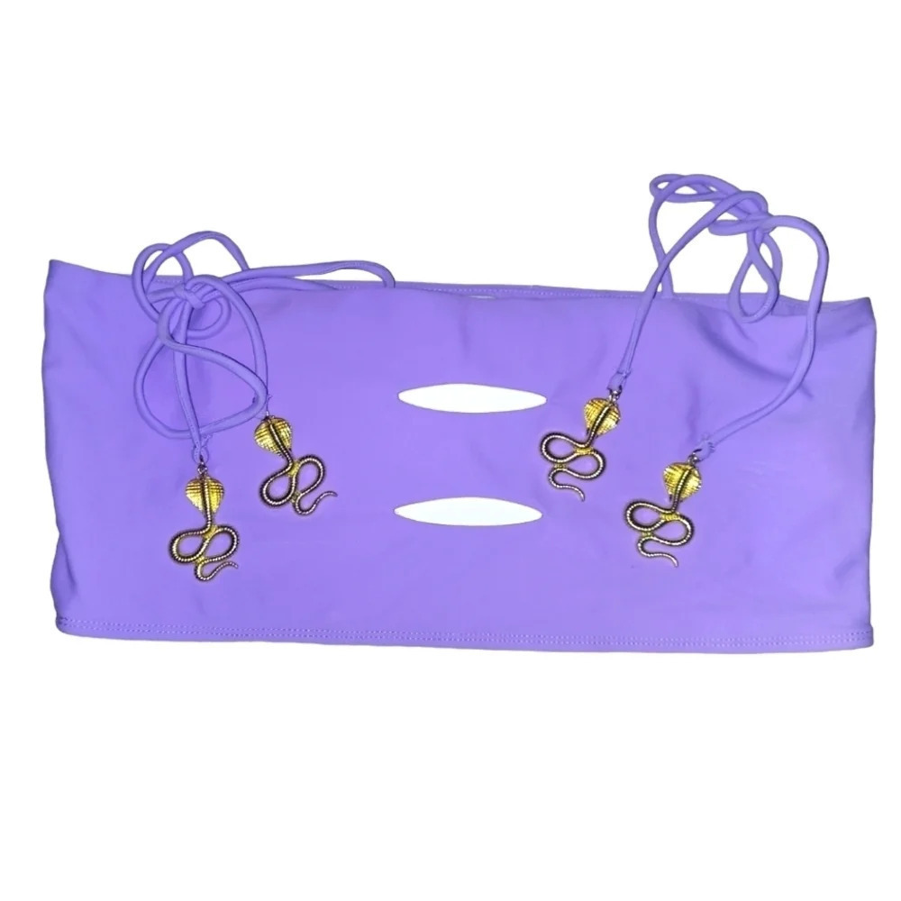 Cobra Lavender Lilac Bandeau Crop Top Cami
